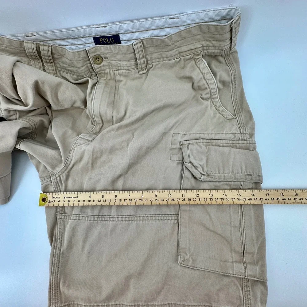 VTG Polo Ralph Lauren‎ Mens 42L Cargo Shorts Paratrooper Utility Chino Tan